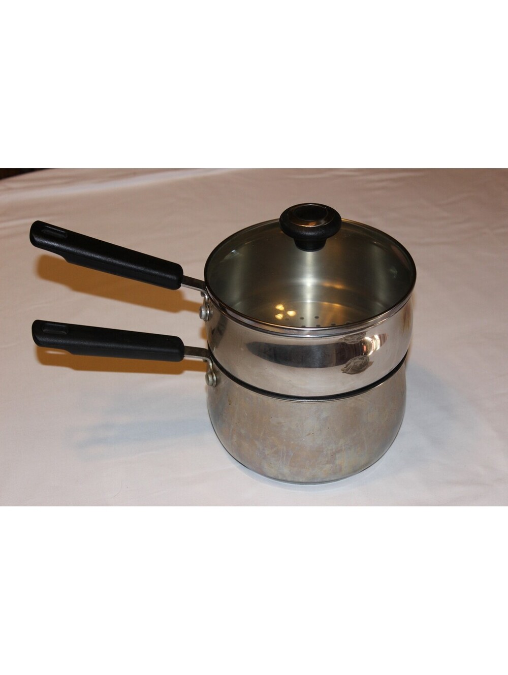Cook's Essentials 3 Qt 7.5" Saucepan Steamer Insert Glass Lid Nonstick